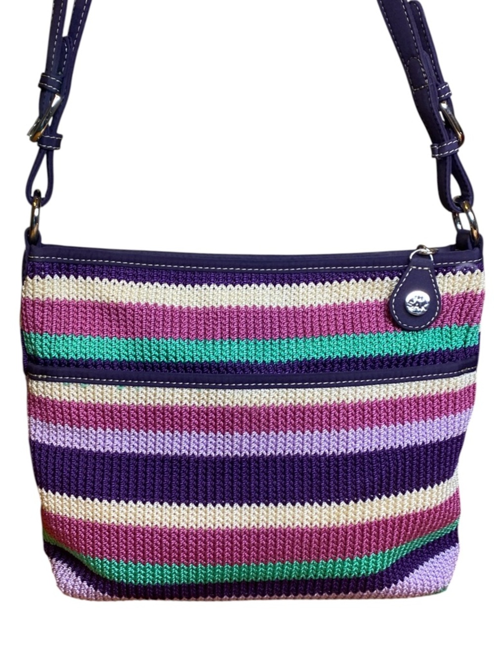 The Sak Crochet Striped Spring Summer Shoulder Bag